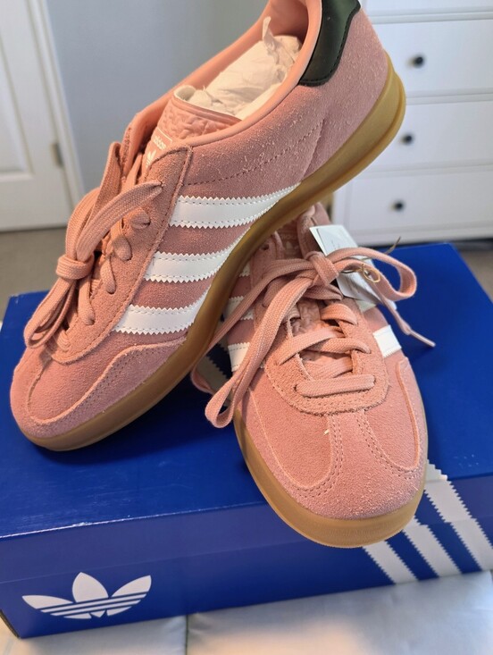 adidas Shoes - adidas Pink Suede Classic-Style Sneakers with White Stripes Unisex